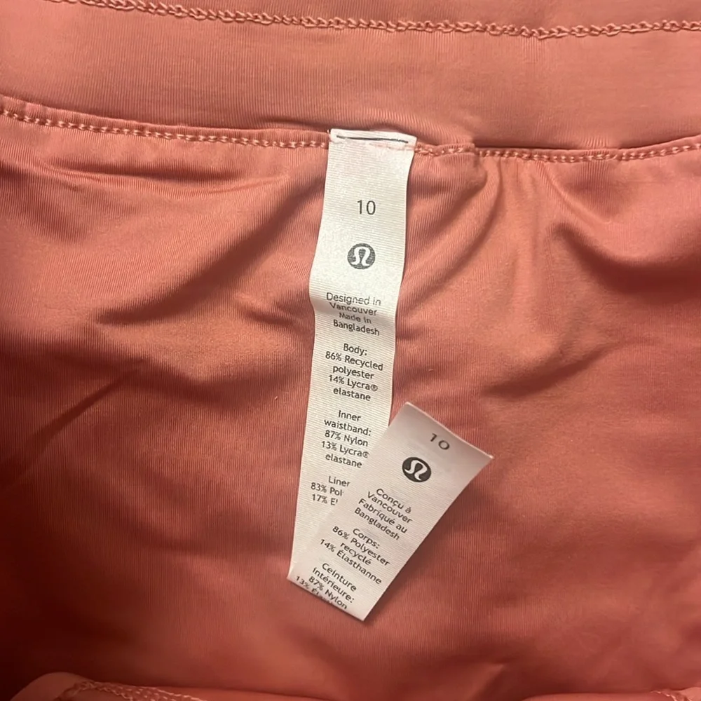 lululemon athletica Coral Peachy Color mid rise 5in Track That Shorts